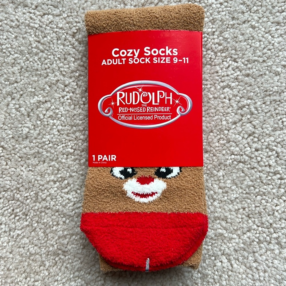 Rudolph Cozy Crew Socks